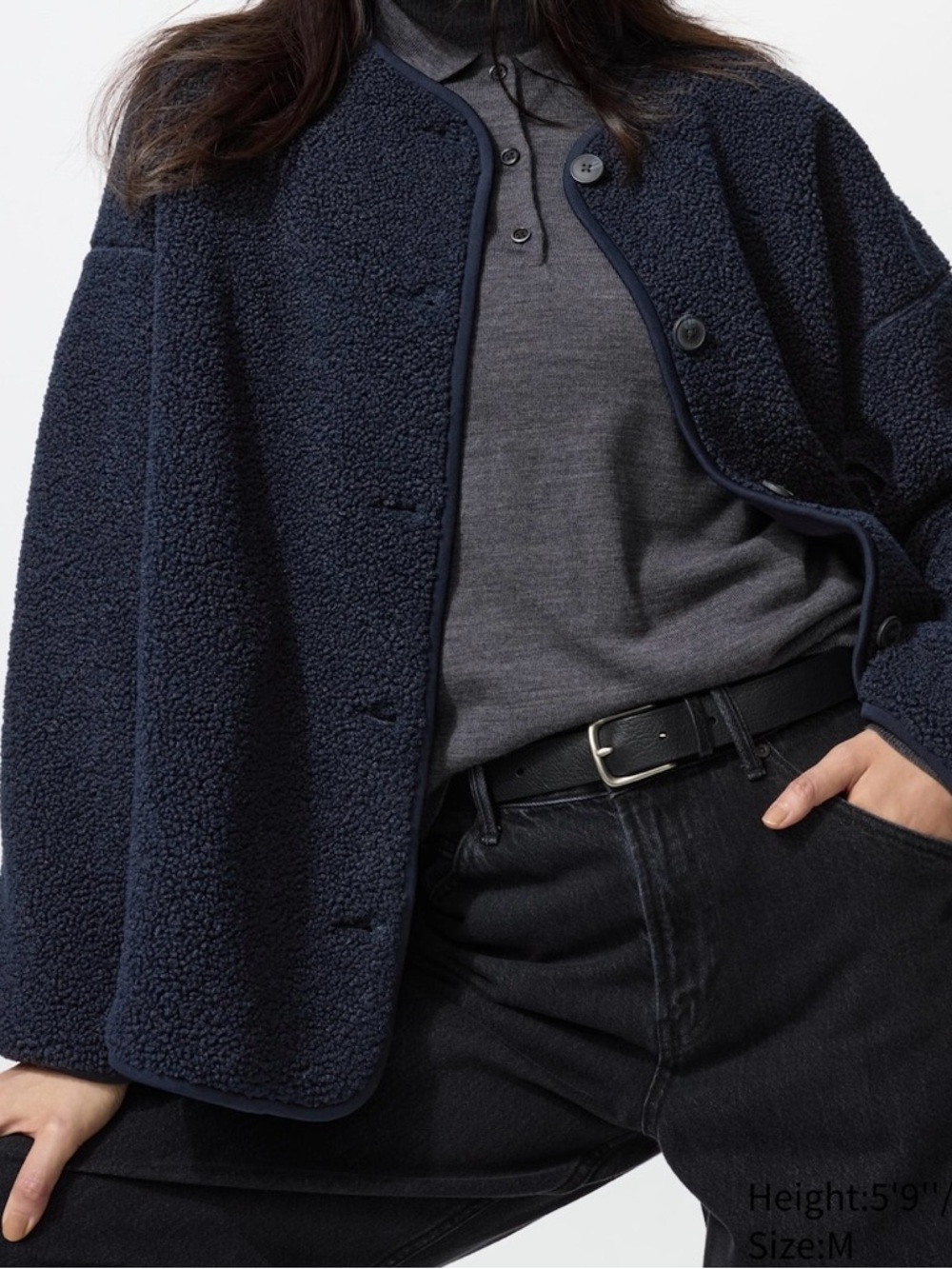Uniqlo Pile Lined Fleece Relaxed Cardigan - Picture 5 of 6